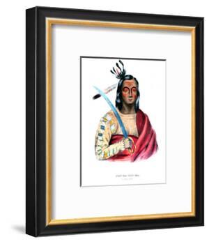 Moukaushka ('The Trembling Earth'), a Yankton Sioux chief-George Cooke-Framed Giclee Print
