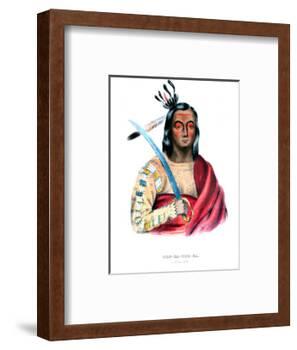 Moukaushka ('The Trembling Earth'), a Yankton Sioux chief-George Cooke-Framed Giclee Print