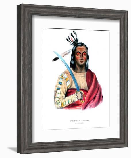Moukaushka ('The Trembling Earth'), a Yankton Sioux chief-George Cooke-Framed Giclee Print