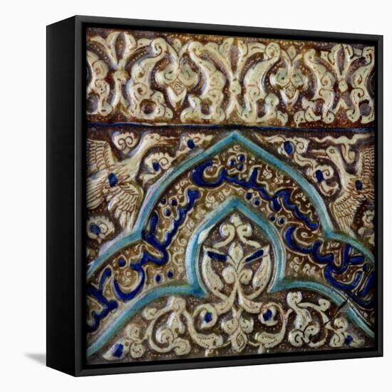 Moulded Frieze Tile Made for the Palace of the Mongol Sultan Abaqa Khan, circa 1270-75-null-Framed Premier Image Canvas