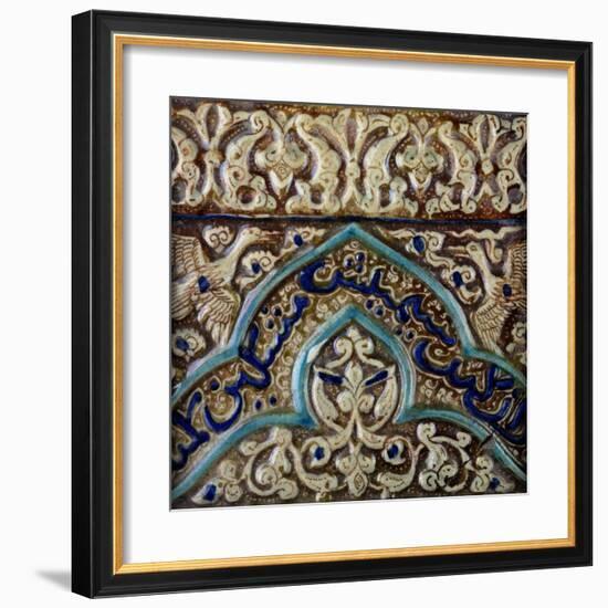 Moulded Frieze Tile Made for the Palace of the Mongol Sultan Abaqa Khan, circa 1270-75-null-Framed Giclee Print