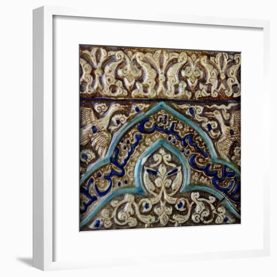 Moulded Frieze Tile Made for the Palace of the Mongol Sultan Abaqa Khan, circa 1270-75-null-Framed Giclee Print