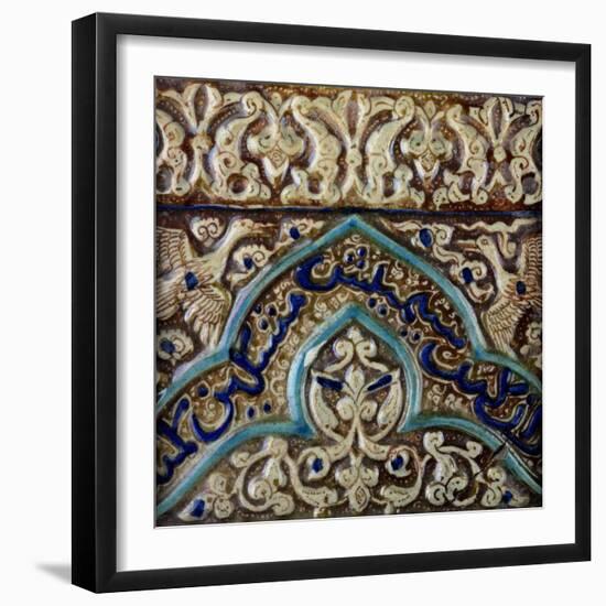 Moulded Frieze Tile Made for the Palace of the Mongol Sultan Abaqa Khan, circa 1270-75-null-Framed Giclee Print