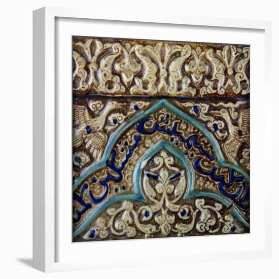 Moulded Frieze Tile Made for the Palace of the Mongol Sultan Abaqa Khan, circa 1270-75-null-Framed Giclee Print