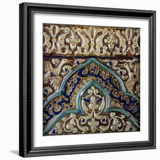 Moulded Frieze Tile Made for the Palace of the Mongol Sultan Abaqa Khan, circa 1270-75-null-Framed Giclee Print