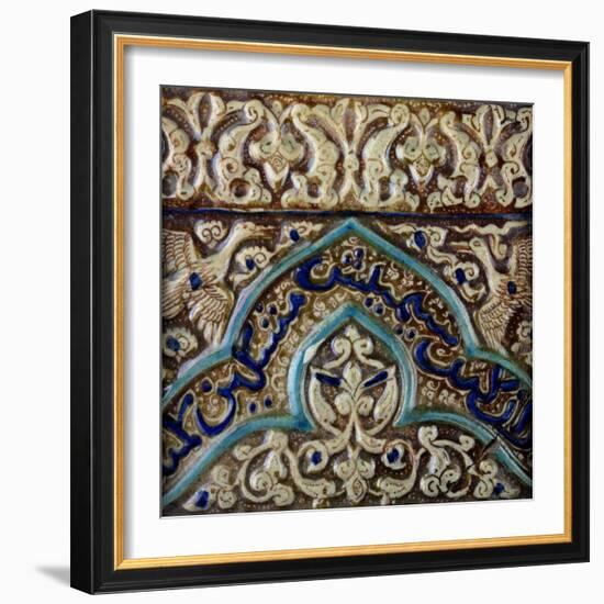 Moulded Frieze Tile Made for the Palace of the Mongol Sultan Abaqa Khan, circa 1270-75-null-Framed Giclee Print