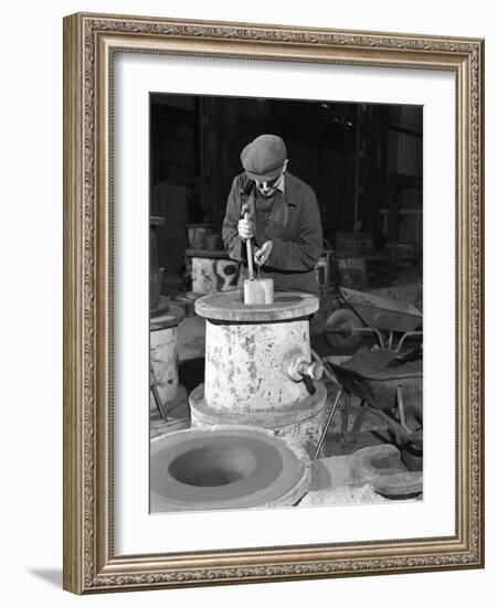 Moulding in the Wombwell Foundry, South Yorkshire, 1963-Michael Walters-Framed Photographic Print