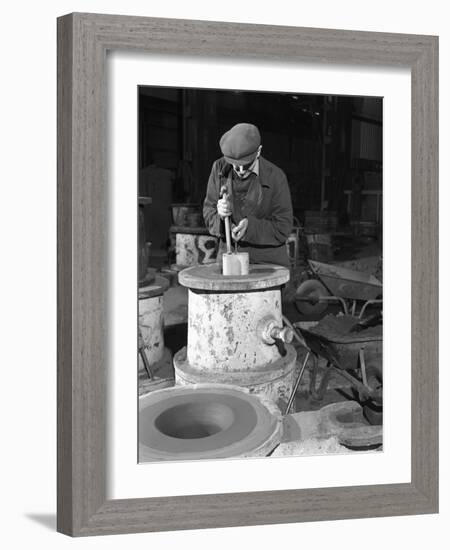 Moulding in the Wombwell Foundry, South Yorkshire, 1963-Michael Walters-Framed Photographic Print