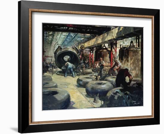 Moulding Tyres for Lancaster and Halifax Bombers-Terence Cuneo-Framed Giclee Print