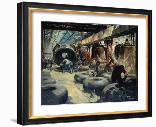 Moulding Tyres for Lancaster and Halifax Bombers-Terence Cuneo-Framed Giclee Print