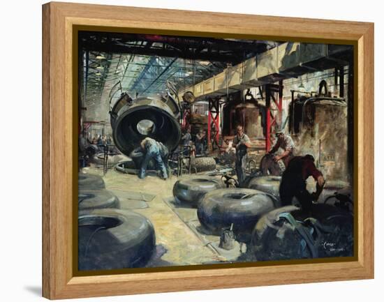 Moulding Tyres for Lancaster and Halifax Bombers-Terence Cuneo-Framed Premier Image Canvas