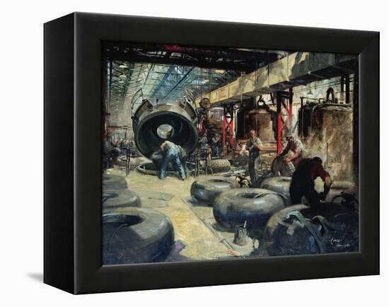 Moulding Tyres for Lancaster and Halifax Bombers-Terence Cuneo-Framed Premier Image Canvas