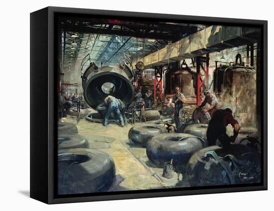 Moulding Tyres for Lancaster and Halifax Bombers-Terence Cuneo-Framed Premier Image Canvas
