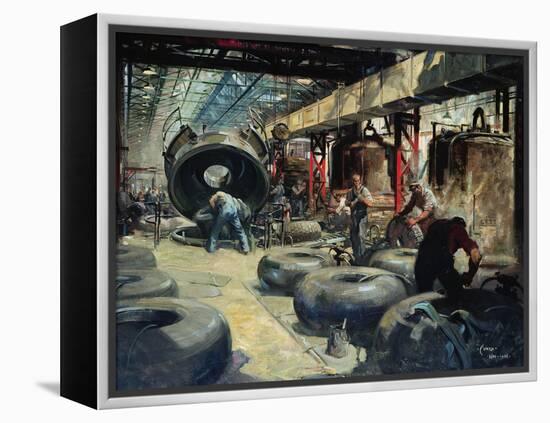 Moulding Tyres for Lancaster and Halifax Bombers-Terence Cuneo-Framed Premier Image Canvas