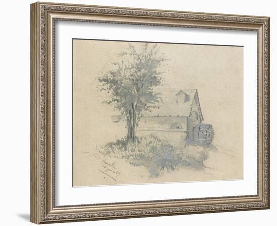 Moulin on the Lezarde, 1857-Claude Monet-Framed Giclee Print