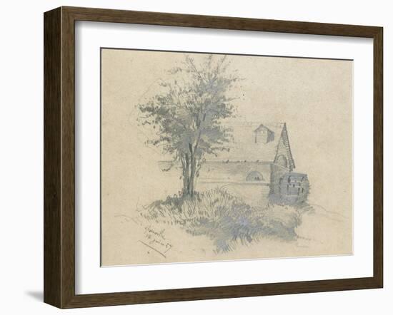 Moulin on the Lezarde, 1857-Claude Monet-Framed Giclee Print