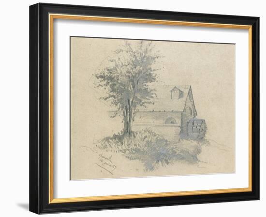 Moulin on the Lezarde, 1857-Claude Monet-Framed Giclee Print