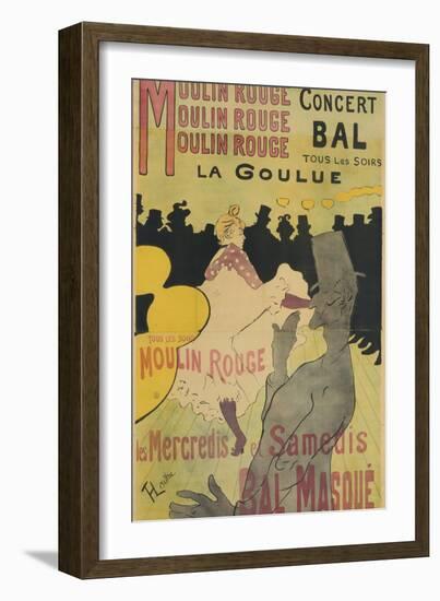 Moulin Rouge, La Goulue, 1891-Henri de Toulouse-Lautrec-Framed Premium Giclee Print