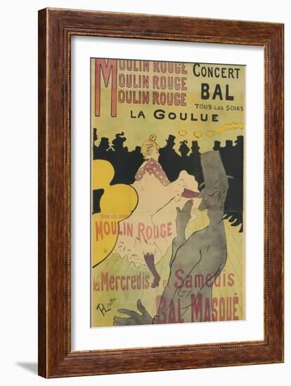 Moulin Rouge, La Goulue, 1891-Henri de Toulouse-Lautrec-Framed Premium Giclee Print