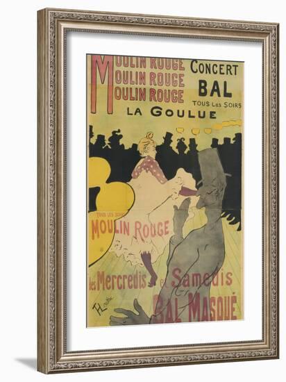 Moulin Rouge, La Goulue, 1891-Henri de Toulouse-Lautrec-Framed Giclee Print