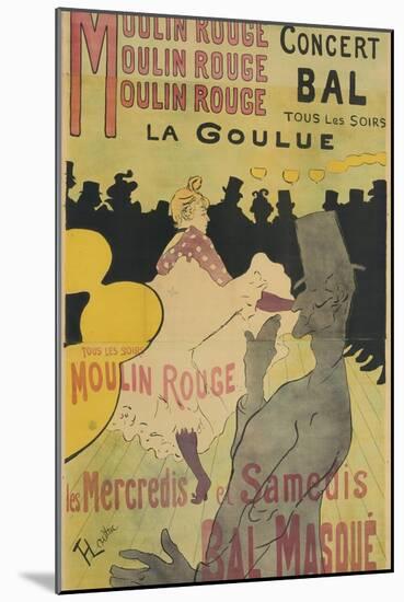 Moulin Rouge, La Goulue, 1891-Henri de Toulouse-Lautrec-Mounted Giclee Print