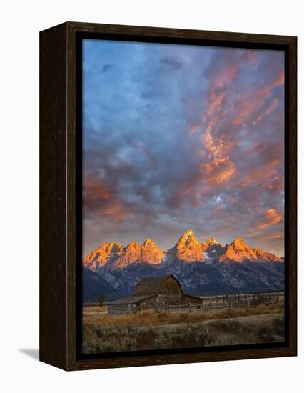Moulton Barn at Sunrise, Grand Teton National Park-Adam Jones-Framed Premier Image Canvas