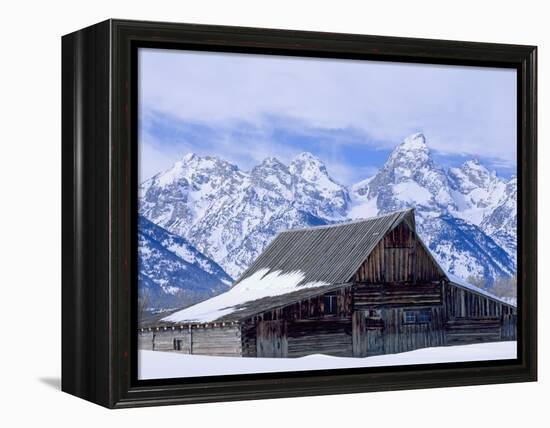 Moulton Barn below the Teton Range in winter-Scott T^ Smith-Framed Premier Image Canvas