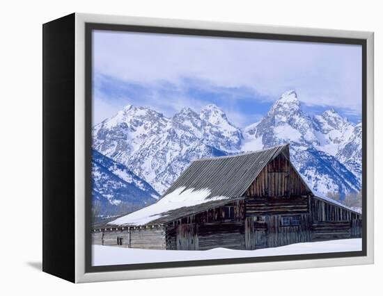 Moulton Barn below the Teton Range in winter-Scott T^ Smith-Framed Premier Image Canvas