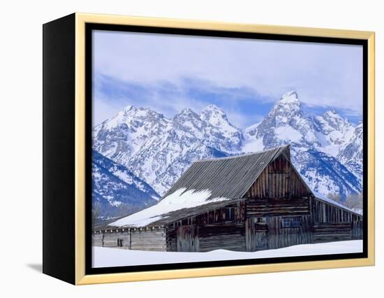 Moulton Barn below the Teton Range in winter-Scott T^ Smith-Framed Premier Image Canvas