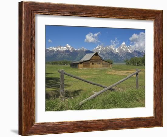 Moulton Barn on Mormon Row with the Grand Tetons Range, Grand Teton National Park, Wyoming, USA-Neale Clarke-Framed Photographic Print