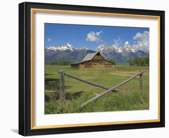 Moulton Barn on Mormon Row with the Grand Tetons Range, Grand Teton National Park, Wyoming, USA-Neale Clarke-Framed Photographic Print