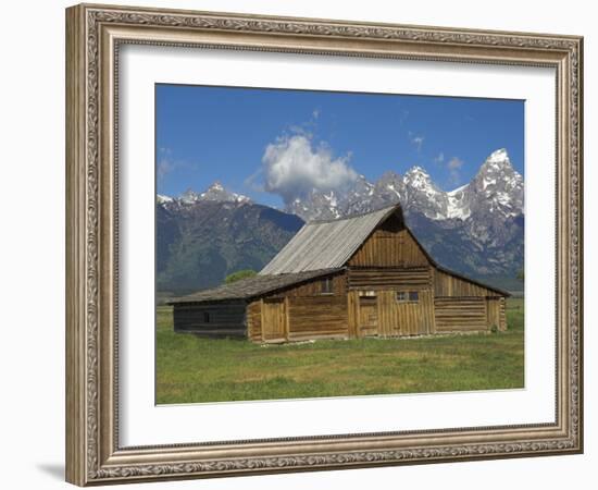 Moulton Barn on with the Grand Tetons Range, Grand Teton National Park, Wyoming, USA-Neale Clarke-Framed Photographic Print