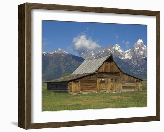 Moulton Barn on with the Grand Tetons Range, Grand Teton National Park, Wyoming, USA-Neale Clarke-Framed Photographic Print