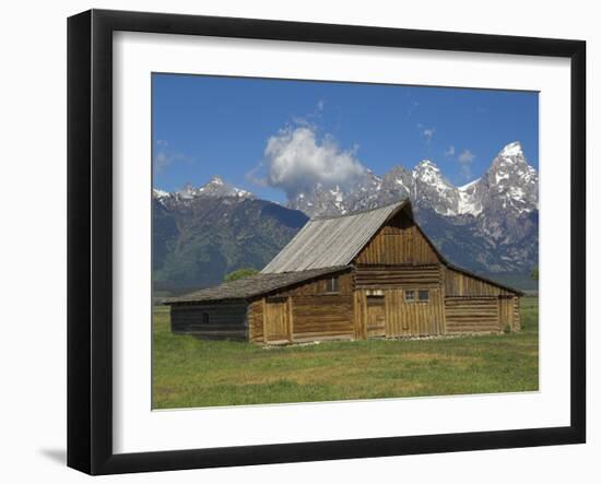 Moulton Barn on with the Grand Tetons Range, Grand Teton National Park, Wyoming, USA-Neale Clarke-Framed Photographic Print