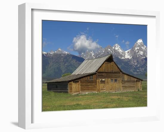 Moulton Barn on with the Grand Tetons Range, Grand Teton National Park, Wyoming, USA-Neale Clarke-Framed Photographic Print