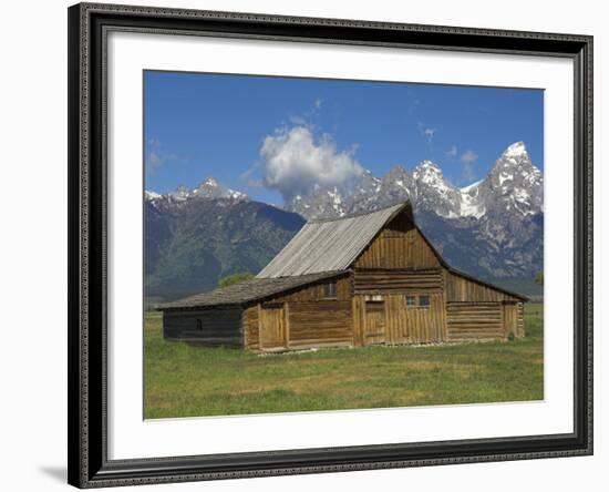 Moulton Barn on with the Grand Tetons Range, Grand Teton National Park, Wyoming, USA-Neale Clarke-Framed Photographic Print