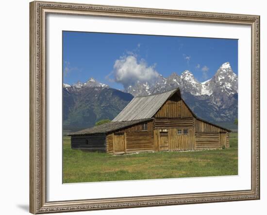 Moulton Barn on with the Grand Tetons Range, Grand Teton National Park, Wyoming, USA-Neale Clarke-Framed Photographic Print