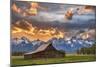 Moulton barn sunset fire-Darren White Photography-Mounted Giclee Print