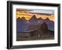 Moulton Barn Sunset-Mike Cavaroc-Framed Photographic Print