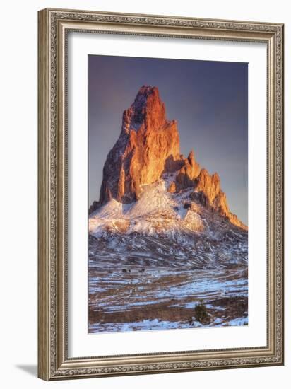 Mount Agathla and Snow Dust, Arizona-Vincent James-Framed Photographic Print