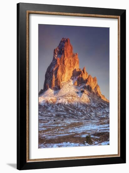 Mount Agathla and Snow Dust, Arizona-Vincent James-Framed Photographic Print