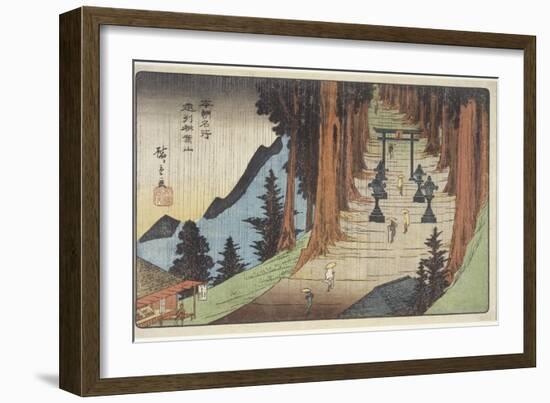 Mount Akiba in Enshu Province, 1837-1839-Utagawa Hiroshige-Framed Giclee Print