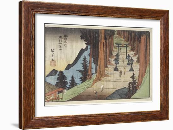 Mount Akiba in Enshu Province, 1837-1839-Utagawa Hiroshige-Framed Giclee Print