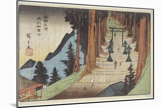 Mount Akiba in Enshu Province, 1837-1839-Utagawa Hiroshige-Mounted Giclee Print