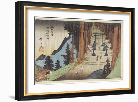 Mount Akiba in Enshu Province, 1837-1839-Utagawa Hiroshige-Framed Giclee Print