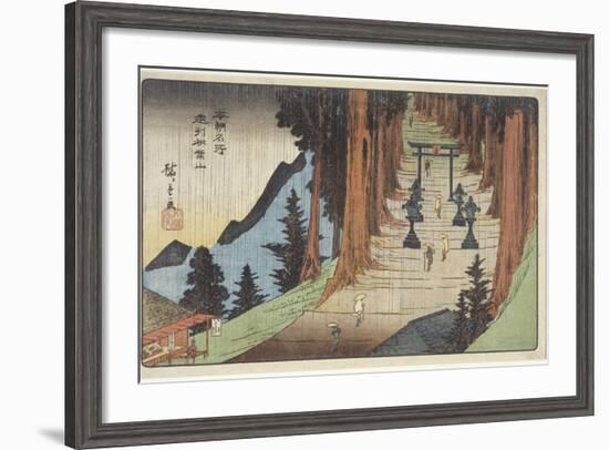 Mount Akiba in Enshu Province, 1837-1839-Utagawa Hiroshige-Framed Giclee Print