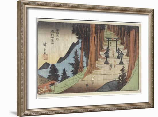 Mount Akiba in Enshu Province, 1837-1839-Utagawa Hiroshige-Framed Giclee Print