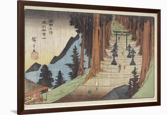 Mount Akiba in Enshu Province, 1837-1839-Utagawa Hiroshige-Framed Giclee Print