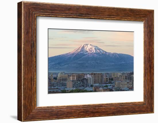 Mount Ararat and Yerevan viewed from Cascade at sunrise, Yerevan, Armenia, Cemtral Asia, Asia-G&M Therin-Weise-Framed Photographic Print