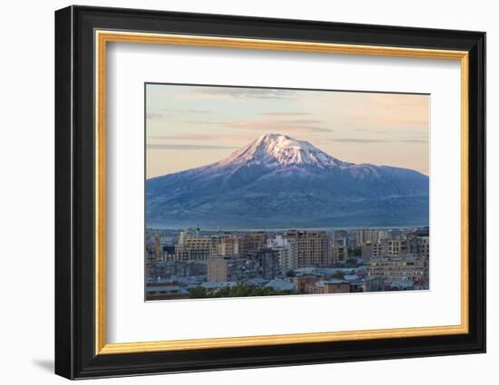 Mount Ararat and Yerevan viewed from Cascade at sunrise, Yerevan, Armenia, Cemtral Asia, Asia-G&M Therin-Weise-Framed Photographic Print